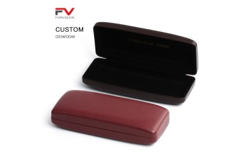 Retro Metal Rectangular Leatherette Eyeglasses Case